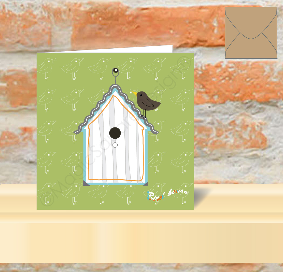 Bird House Greetings Card