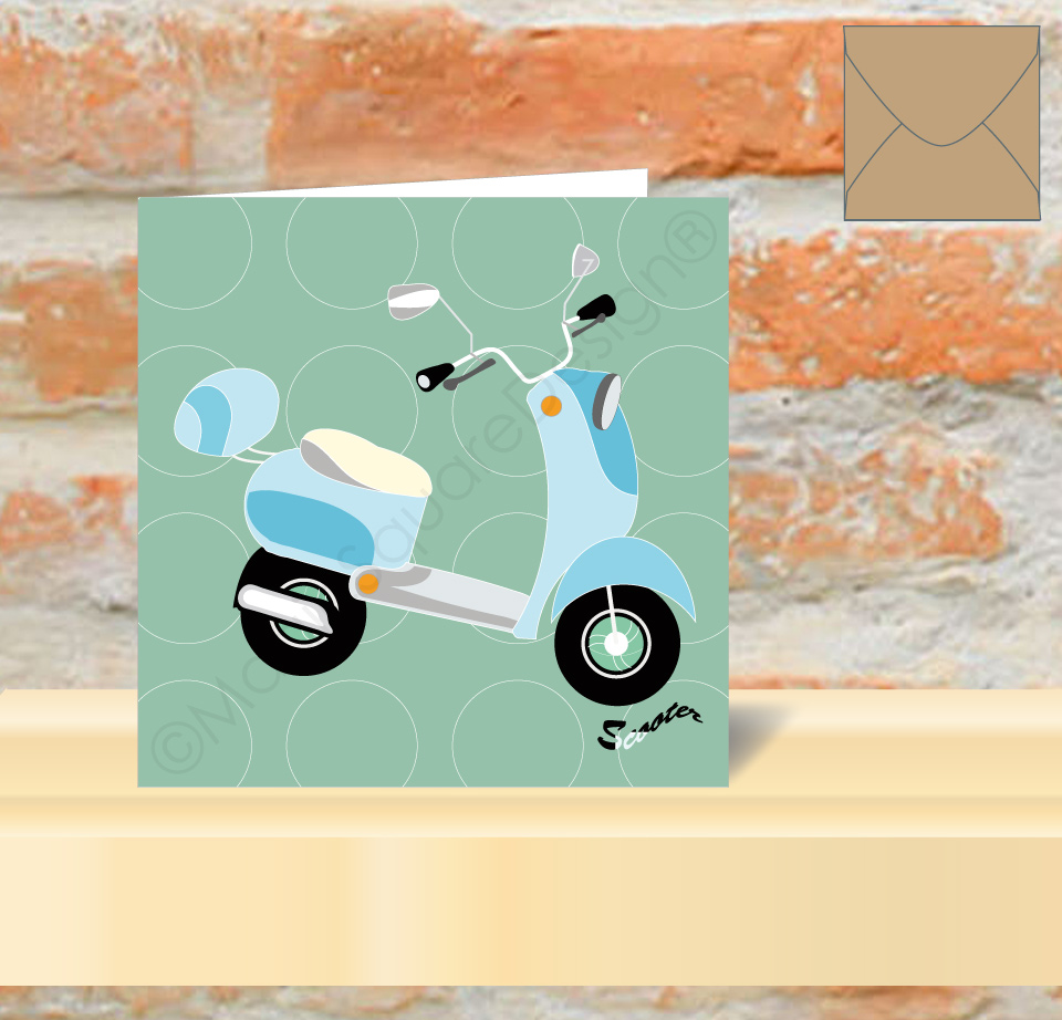Scooter Greetings Card