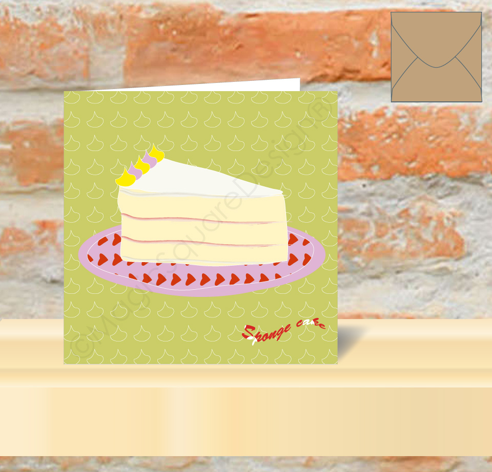 Sponge Cake Greetings Card