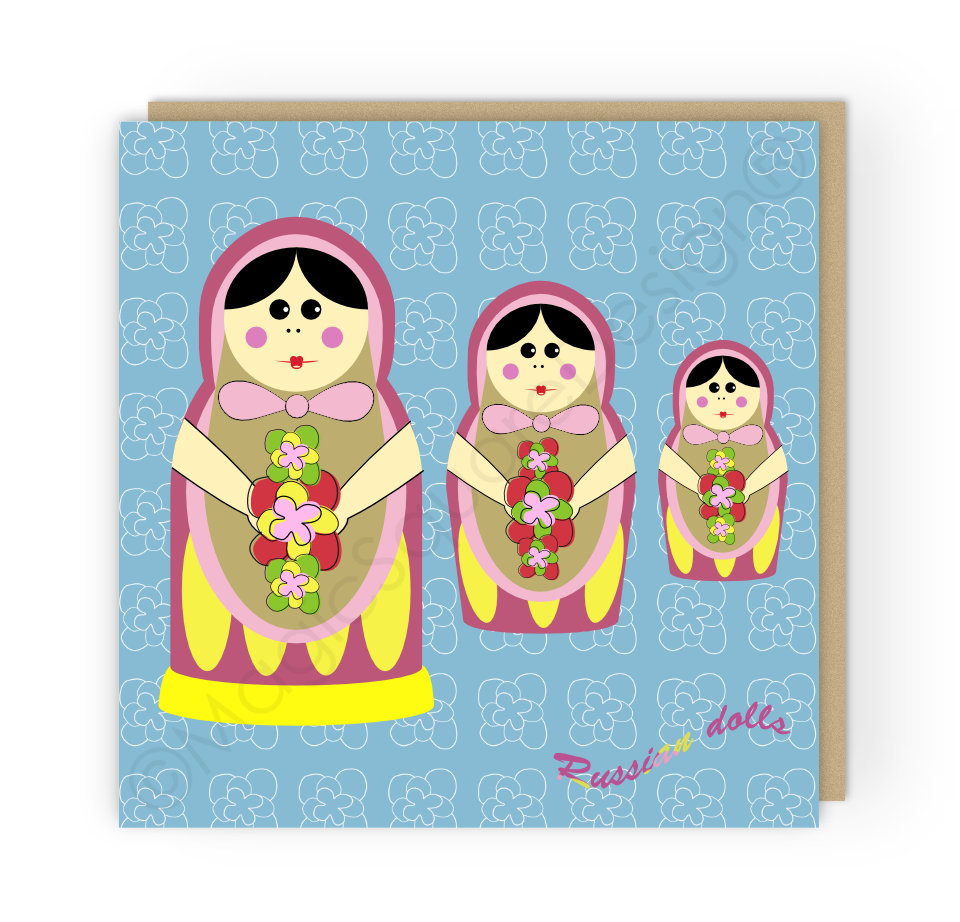 Russian Dolls Greetings Card