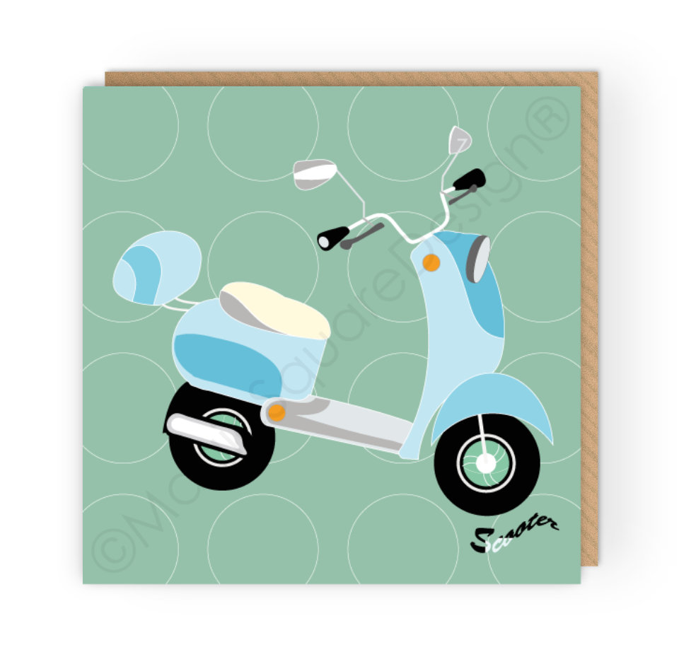 Scooter Greetings Card