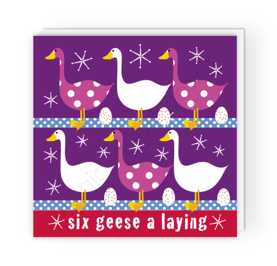 Six Geese Christmas Card