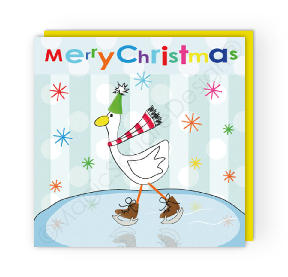 Skating Duck Christmas Card