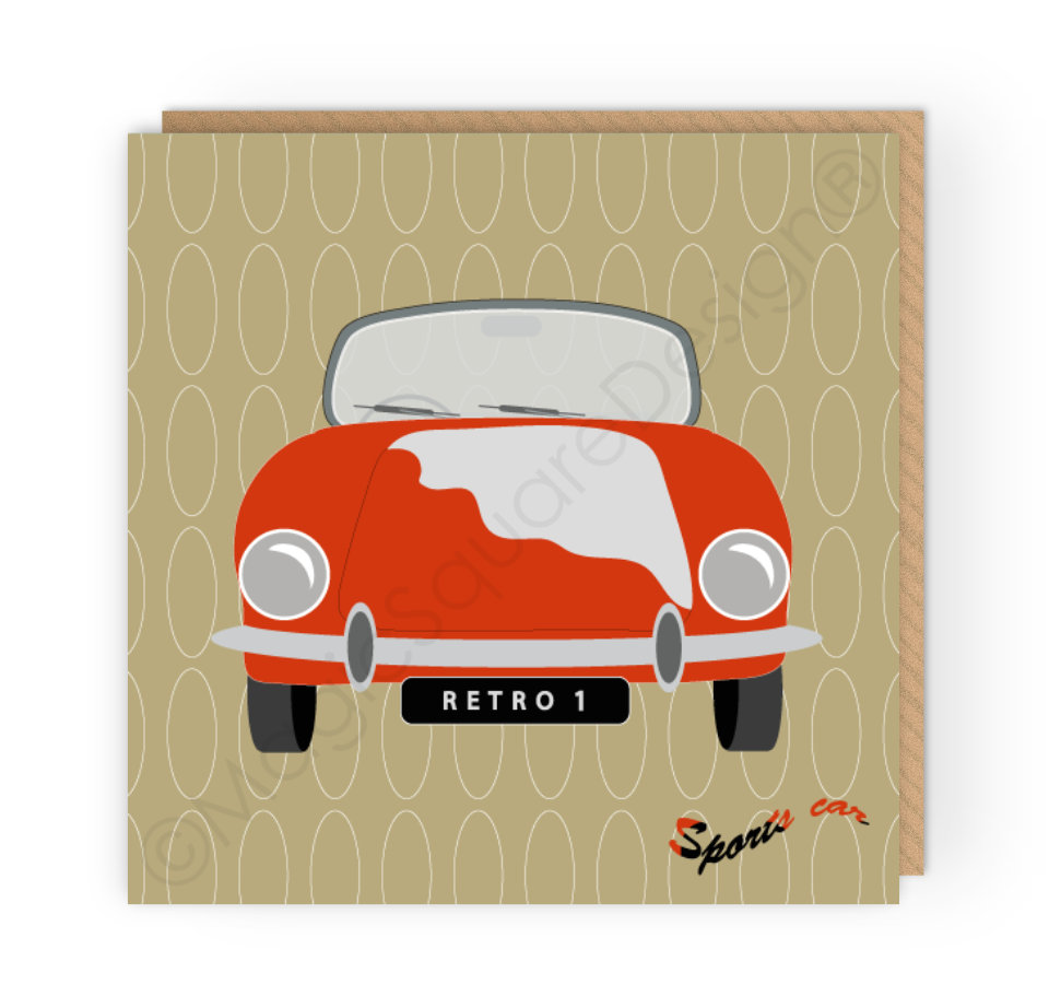 Sports Car Greetings Card