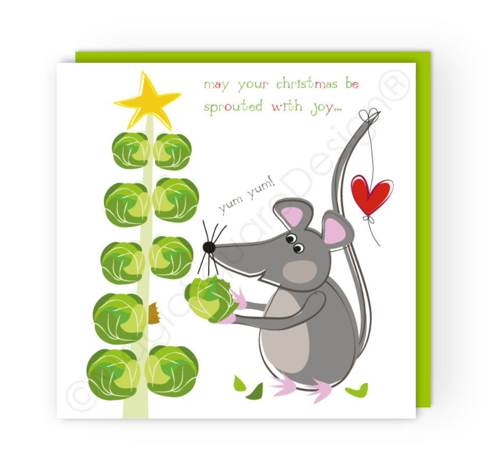 Sprout Mouse Christmas Card