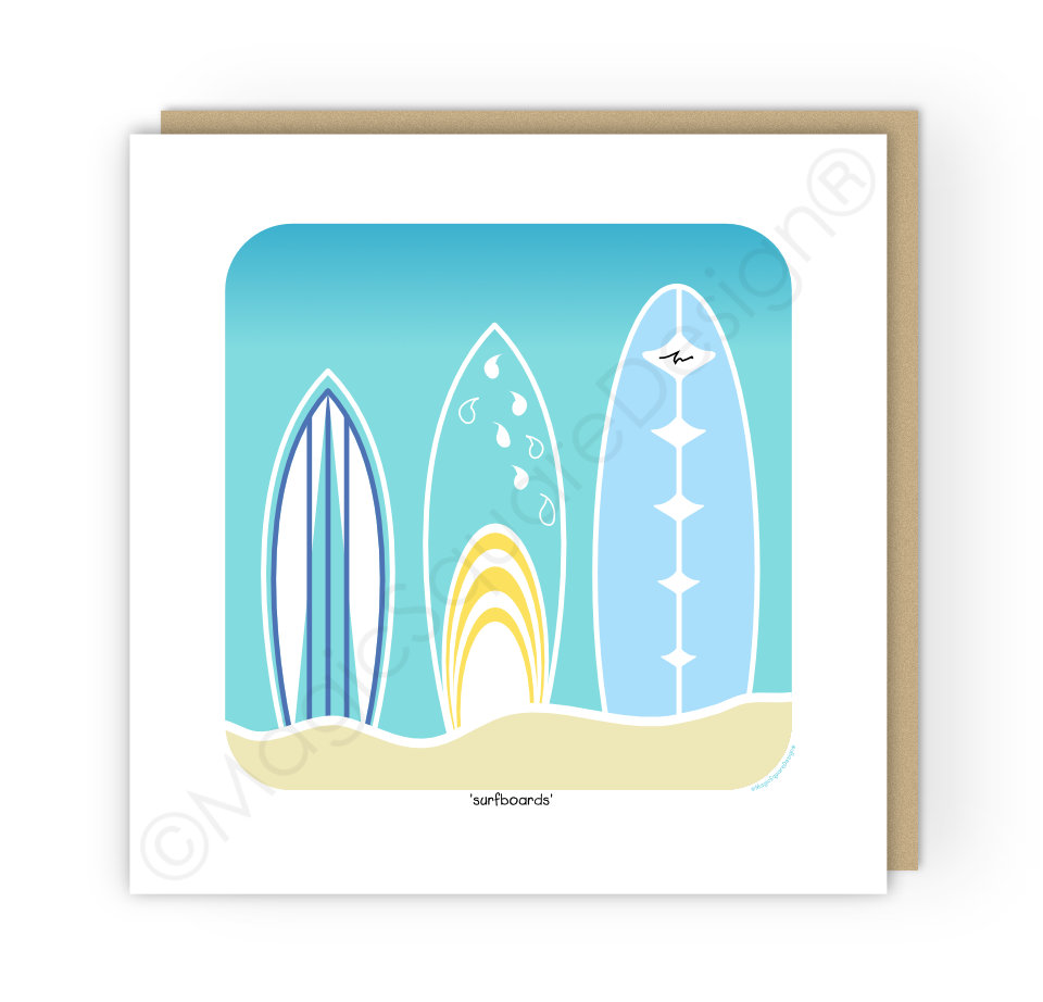 Coastal Elements Surfboards Greetings Card
